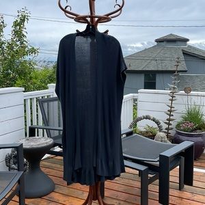 Eileen Fischer steel grey long cap sleeve cardigan L/XL- Tencel